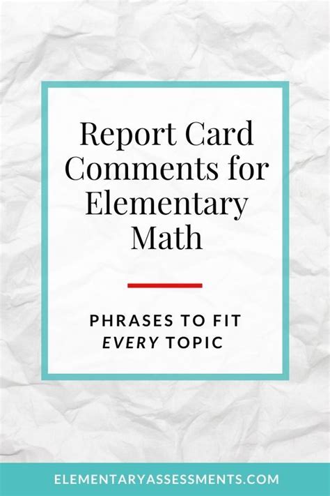 Maybe you would like to learn more about one of these? Over 100 report card comments and phrases for elementary ...
