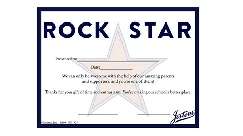 Rock Star Certificate Jostens Renaissance Educationjostens
