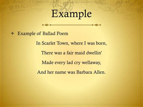 Ballad poem examples poetry