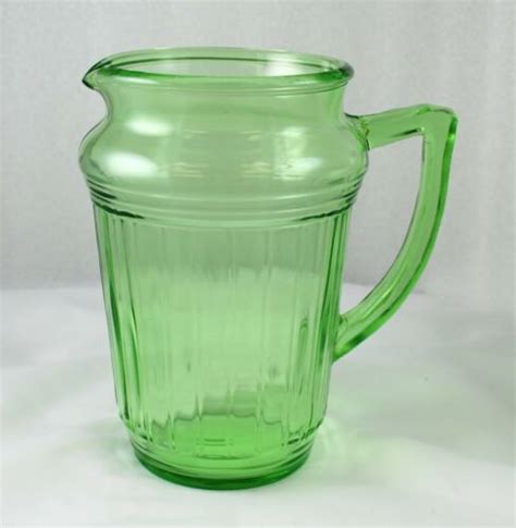 vintage hazel atlas uranium depression glass pitcher new century pattern antique price guide