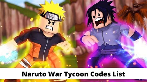 Roblox Naruto War Tycoon Codes List