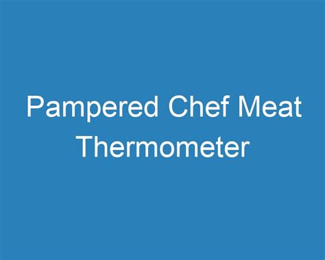 20 Best Pampered Chef Meat Thermometer 2023 Curee