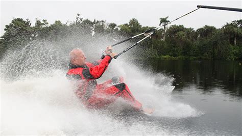 Video Barefoot Water Skier Attempts Challenging Tumble Turn Record