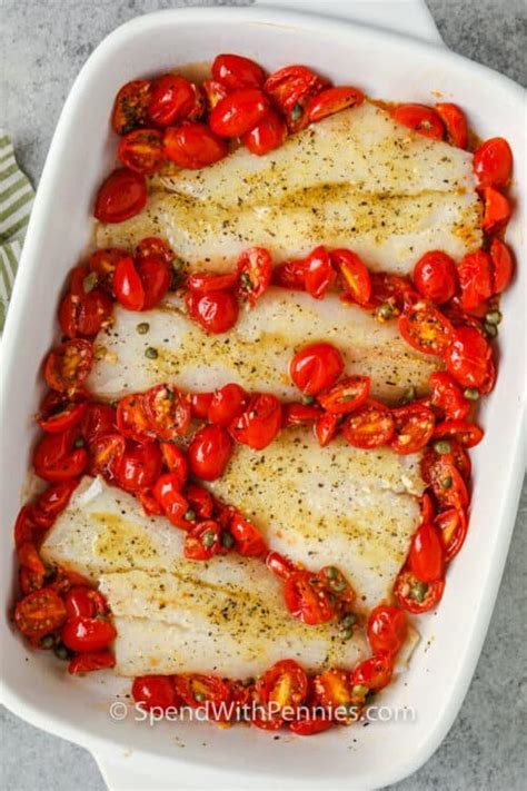 Baked Cod With Tomatoes And Capers Spend With Pennies