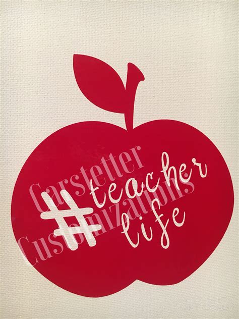 Teacher Life Decal teacherlife Hashtag Teacher Life | Etsy | Teacher life, Teacher apple, Teacher