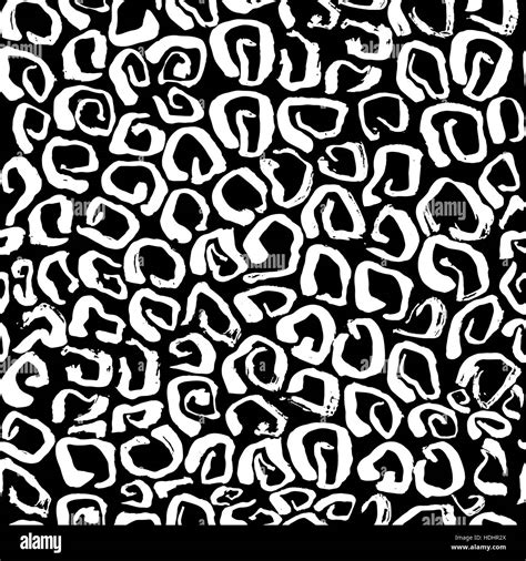 Vector Illustration Leopard Print Seamless Pattern Black And White