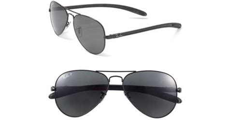 Ray Ban Tech Polarized Carbon Fiber Aviator Sunglasses In Black For Men