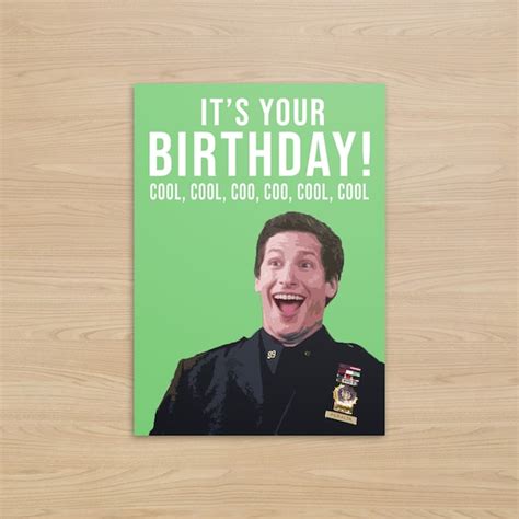 Jake Peralta Birthday Card Cool Cool Coo Coo Cool Cool Etsy Uk