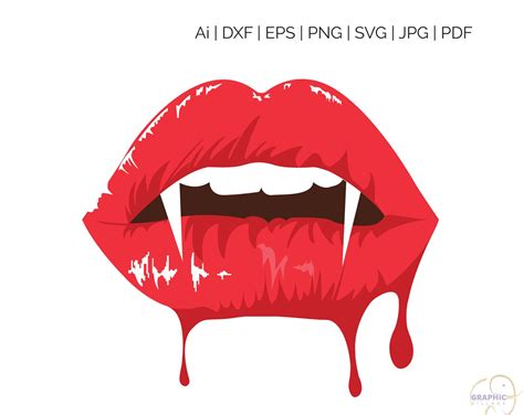 vampire lips svg eps vector clipart digital silhouette and etsy