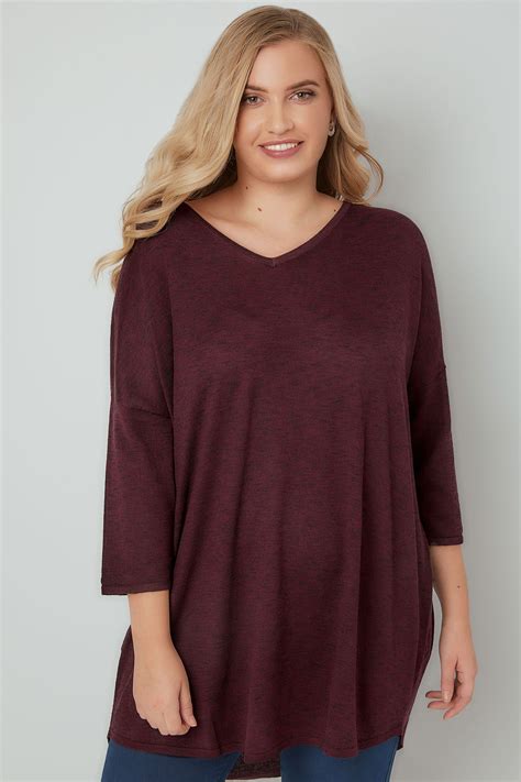 Burgundy Longline Knitted Top With Cross Over Straps Dip Hem Top Size
