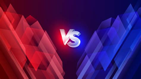 Vs Versus Battle Headline Modern Banner Template Red And Blue Shiny