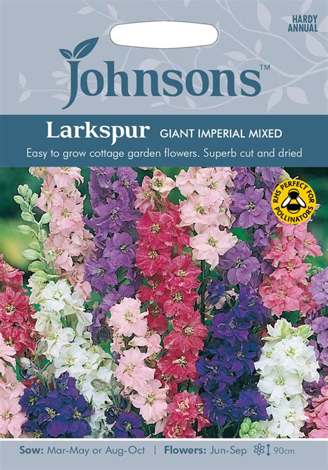 Larkspur Seeds Giant Imperial Mixed By Johnsons Uk