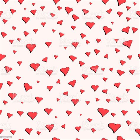 Seamless Pattern For Valentines Day Cute Hearts Vector