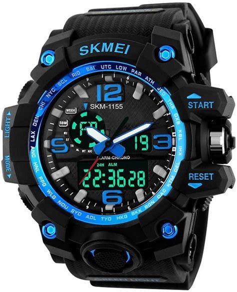 Skmei 1155 Casual Men Sport Watches Chronograph Double Time Alarm Watch