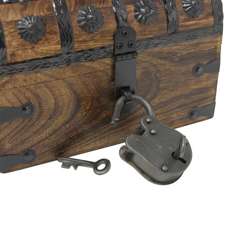 Pirate Treasure Chest With Lock And Skeleton Key Small Nautical Cove