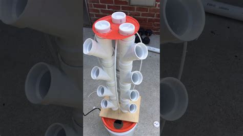 Controlled conditions of aquaponic growing tower enhances the quality of the harvest. Vertical hydroponic grow tower using 2 inch PVC wye and 5 ...