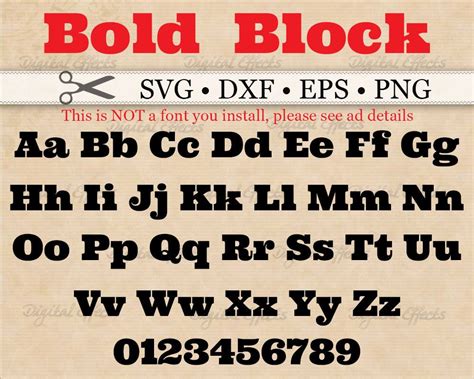 Bold Block Monogram Svg Dxf Eps Png Files Bold Serif Block Etsy