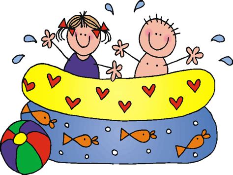 Cartoon Kids Swimming