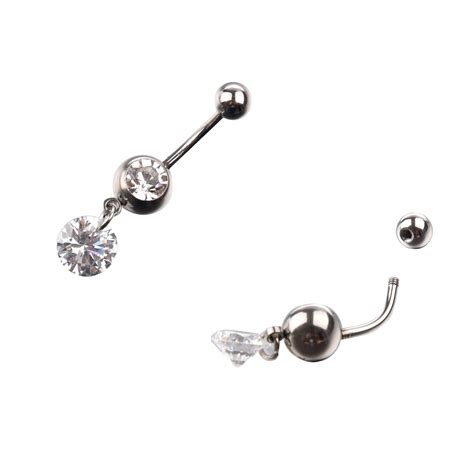 Navel Ring L Surgical Stainless Steel Zircon Mm On Aliexpress Com