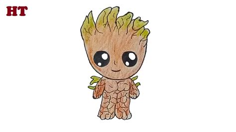 Sketch Full Body Baby Groot Drawing Insanity Follows