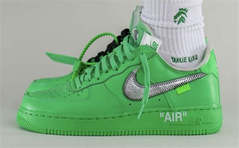 Off White X Nike Air Force 1 Low Light Green Spark Dx1419 300