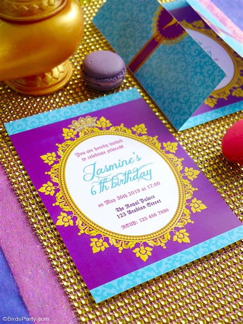 Princess Jasmine Birthday Party Printables Invites