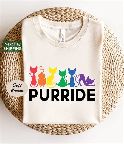 Purride Cat Shirt Lgbt Flag Shirt Gay Pride Shirt Lgbtq Shirt Rainbow Pride Shirt Cat Lover