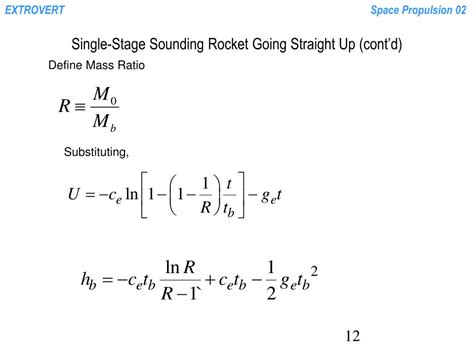 Ppt Thrust Rocket Equation Specific Impulse Mass Ratio Powerpoint Presentation Id2668671