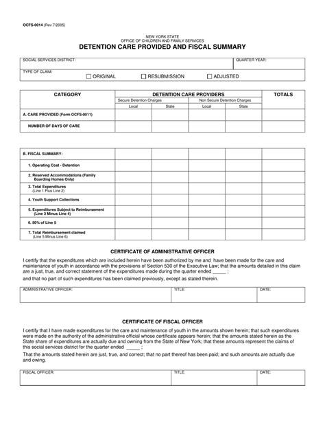 Form Ocfs 0014 Fill Out Sign Online And Download Printable Pdf New