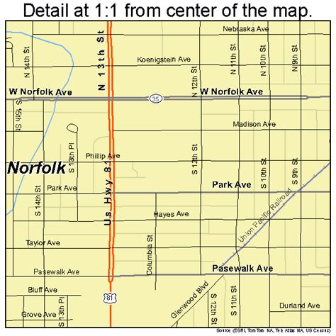 Norfolk Nebraska Street Map 3134615