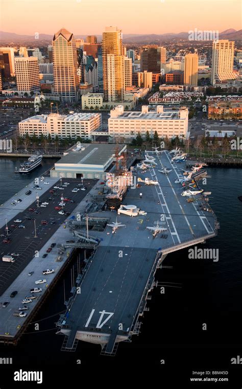 The Navy Aircraft Carrier Uss Midway Downtown San Diego California