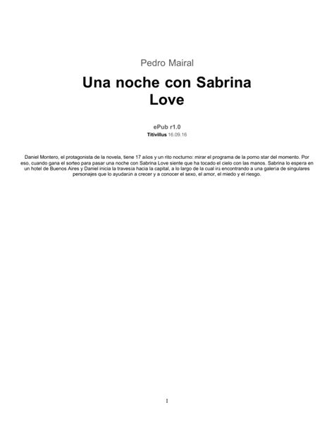 Una Noche Con Sabrina Love Pedro Mairal