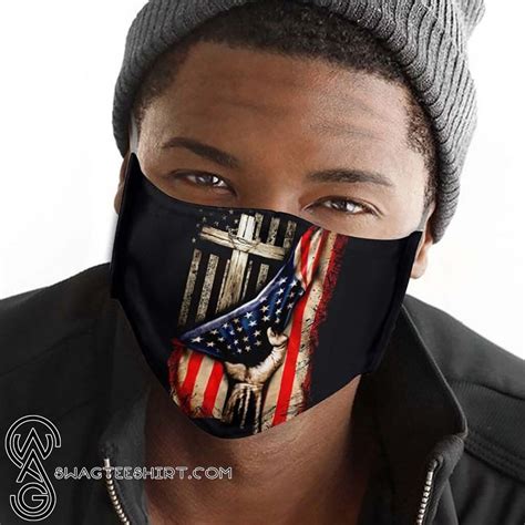 American Flag In God We Trust All Over Printed Face Mask