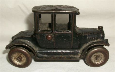Vintage Black Cast Iron Toy Coupe Car Model T Arcade Hubley A C Williams Antique Antique
