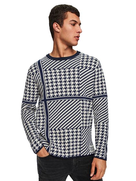 Mixed Houndstooth Pattern Sweater Scotch And Soda Stylefav