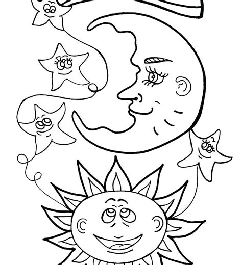 The psychological benefit of coloring has also been proven: Moon And Stars Coloring Pages Printable at GetColorings ...