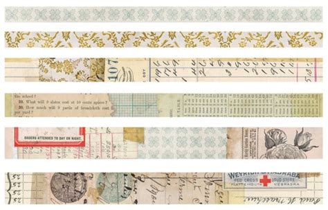 Tim Holtz Ideaology 6 Pk Design Tapes Salvaged Washi Tape Etsy