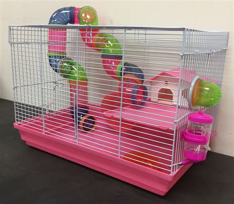 Pink 2 Floor Syrian Hamster Habitat Rodent Gerbil Mouse Mice Rats
