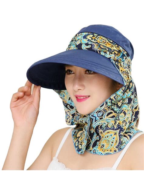 Roll Up Wide Brim Sun Visor Upf 50 Uv Protection Sun Hat With Neck
