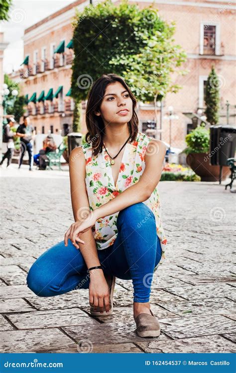Portrait Of Mexican Latin Woman Young Happy Girl In Mexico Hispanic Female Stock Image Image