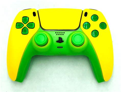 Custom Sony Wireless Controller Playstation 5 Ps5 Solid Yellow Neon