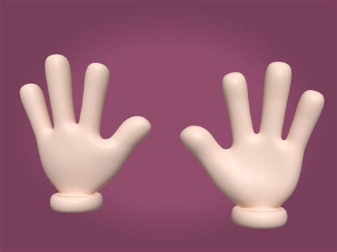 3d Model Cartoon Hand Four Fingers Vr Ar Low Poly Cgtrader