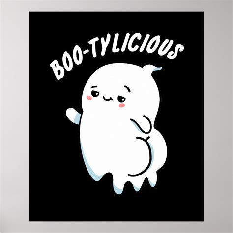 Bootylicious Funny Dancing Ghost Pun Dark Bg Poster Zazzle
