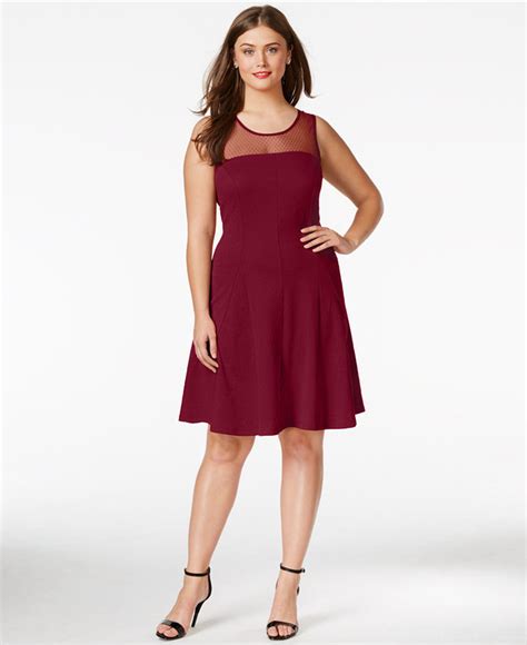 Love Squared Plus Size Illusion Fit Flare Dress 59 Macy S Lookastic