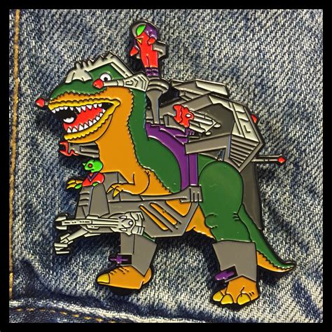 Armored Tyrannosaurus Enamel Pin Space Waste Online Store Powered By Storenvy