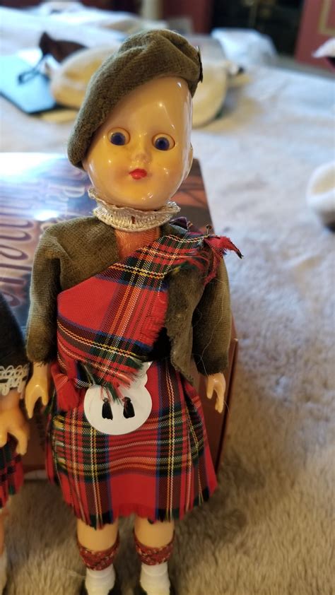 Vintage Scottish Dolls In Kilts With Tams Sleep Eyes Etsy