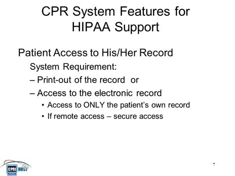 Hipaa Requirements For Computer Based Patient Record Systems And The