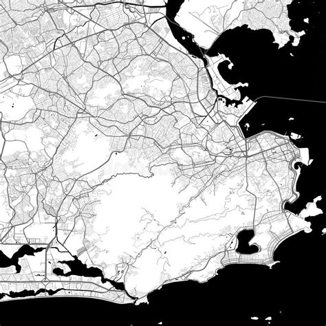 Rio De Janeiro Black White Map Stock Illustrations 49 Rio De Janeiro