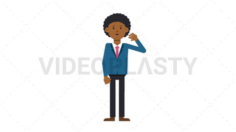 Black Corporate Man Waving Animated Stock S Videoplasty