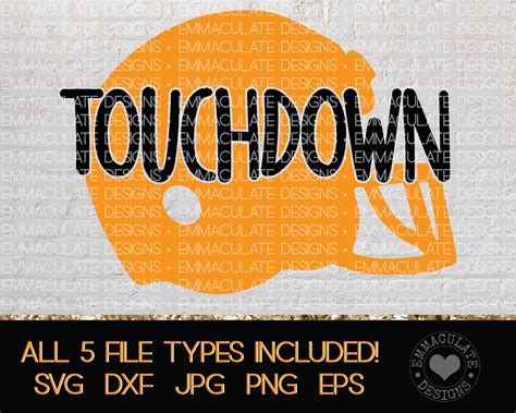 Touchdown Svg Football Helmet Svg Football Svg Football Etsy